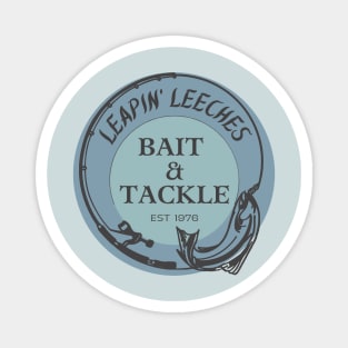 Leapin' Leeches Bait & Tackle Fishing Logo Magnet